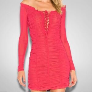 Revolve Majorelle Darling Ruched Mini Dress